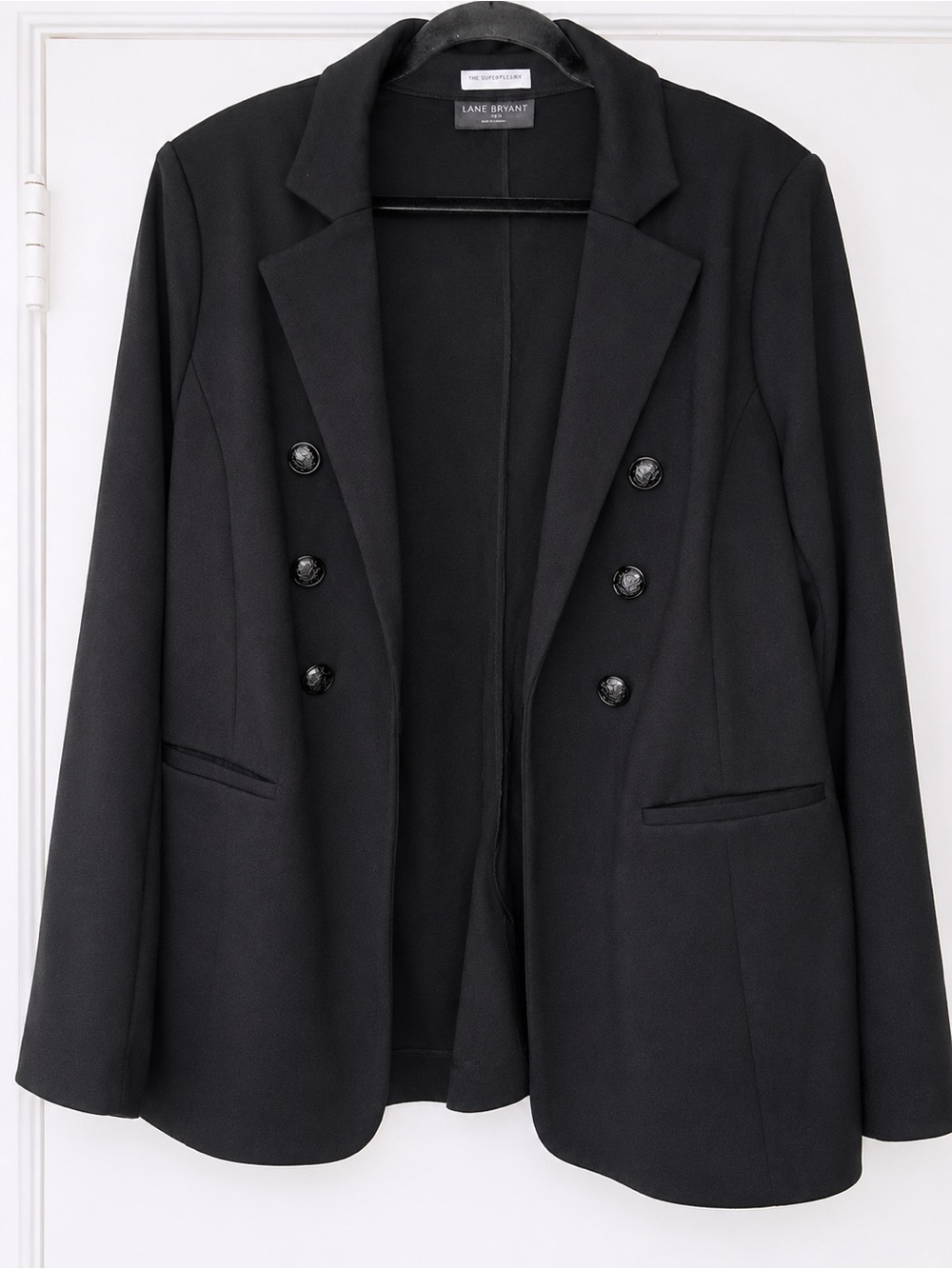 Lane Bryant Black Double-Breasted Tailored Blazer